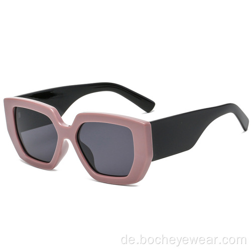 Mode Retro-Box Sonnenbrille Damenmode breites Bein Sonnenbrillen Herren Net Red Street Shooting Polygon Sonnenbrille s21183